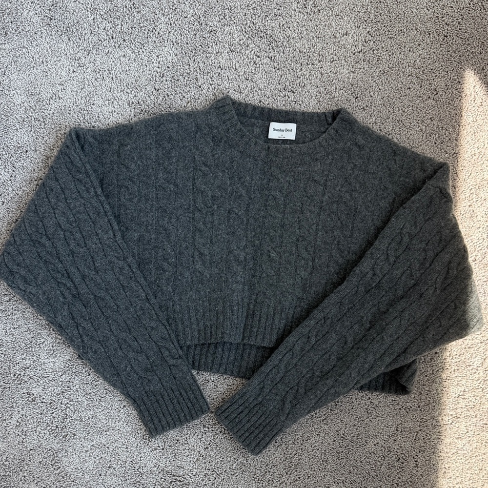 Sunday Best Charcoal Cable Knit Sweater